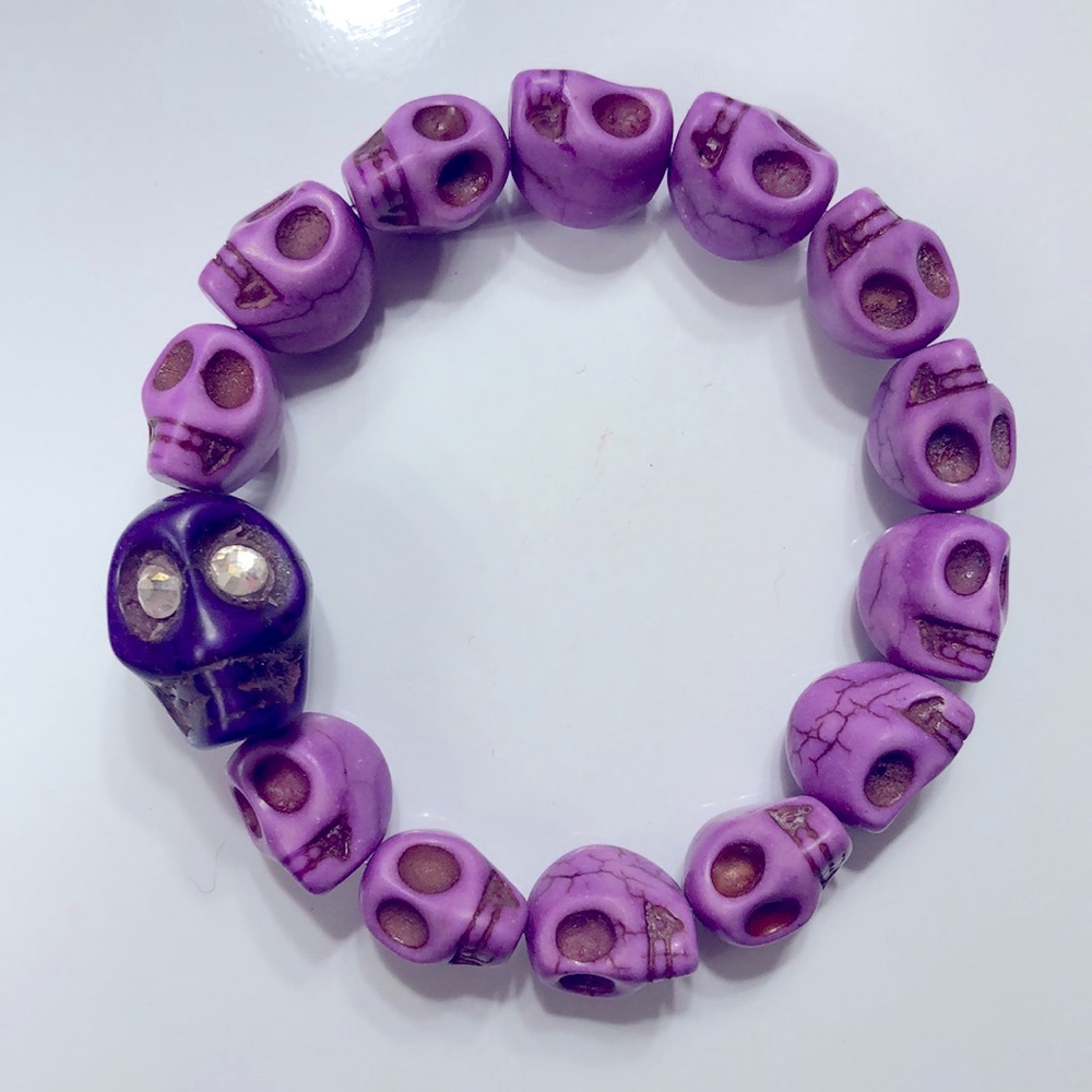 Purple Sugar Skull Bracelet